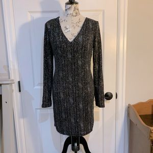 TopShop, black, tie-back, cut-out back, long-sleeve dress